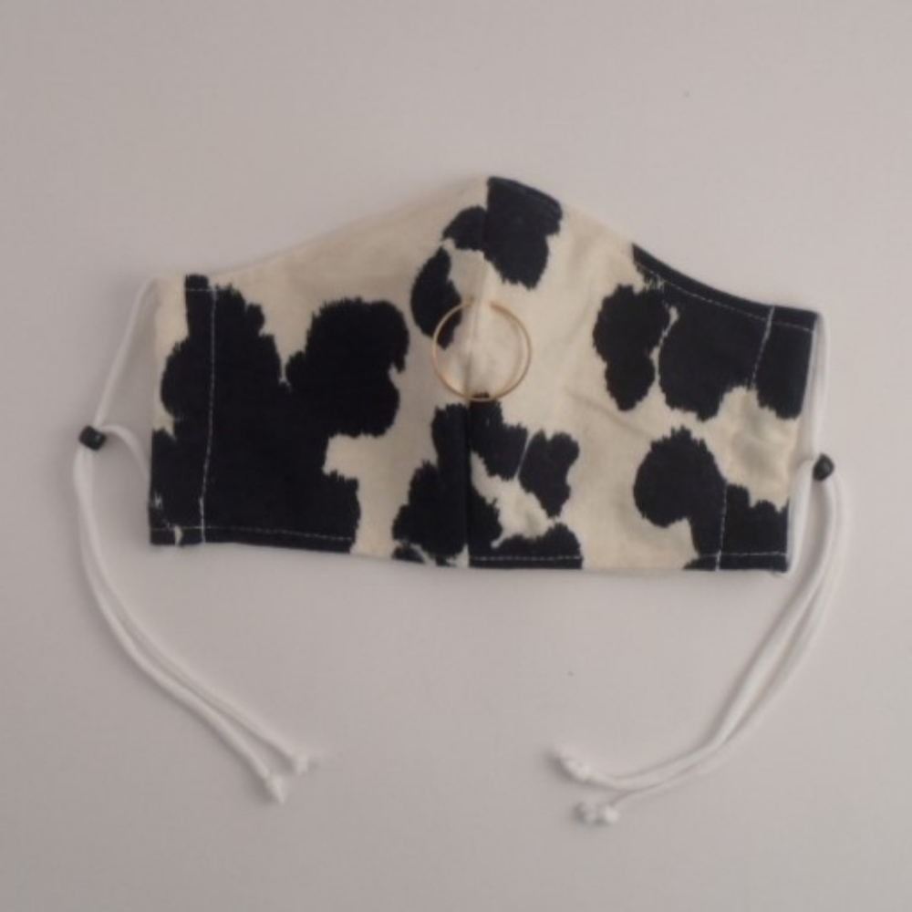 Cow print face mask